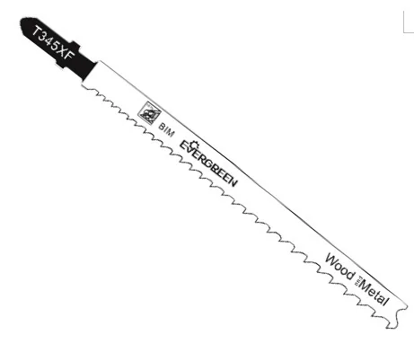 Bimetal jigsaw blade T345XF for wood with nails working