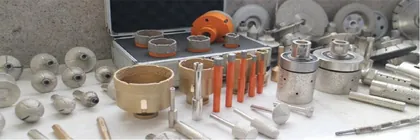 Vacuum brazed diamond core bits and accessories