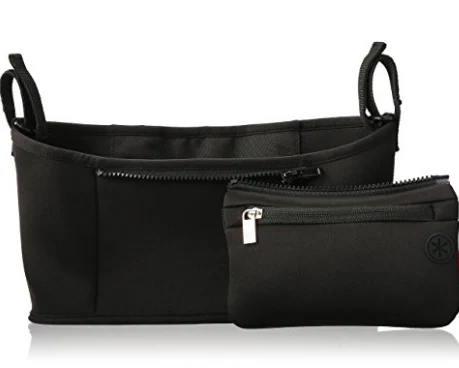 Grab and go stroller organizer with carry handle and insulated cups