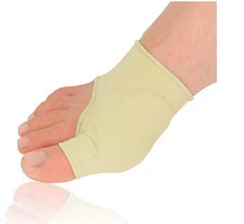 Bunion sleeve with gel pad worn over the big toe joint