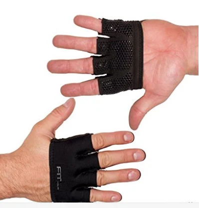 Half finger weightlifting gloves worn on both hands