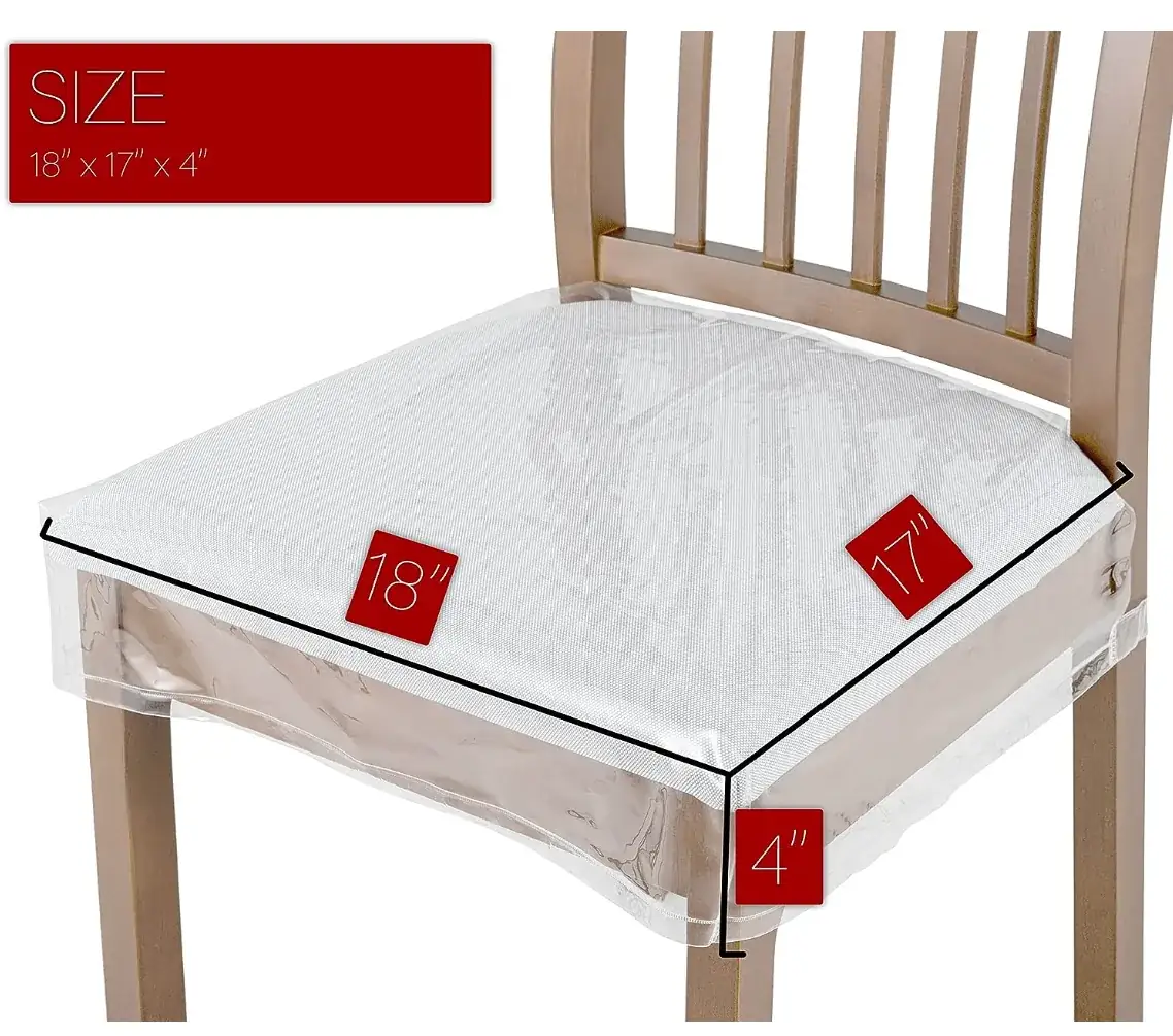 Dining chair seat cover shown with size marking