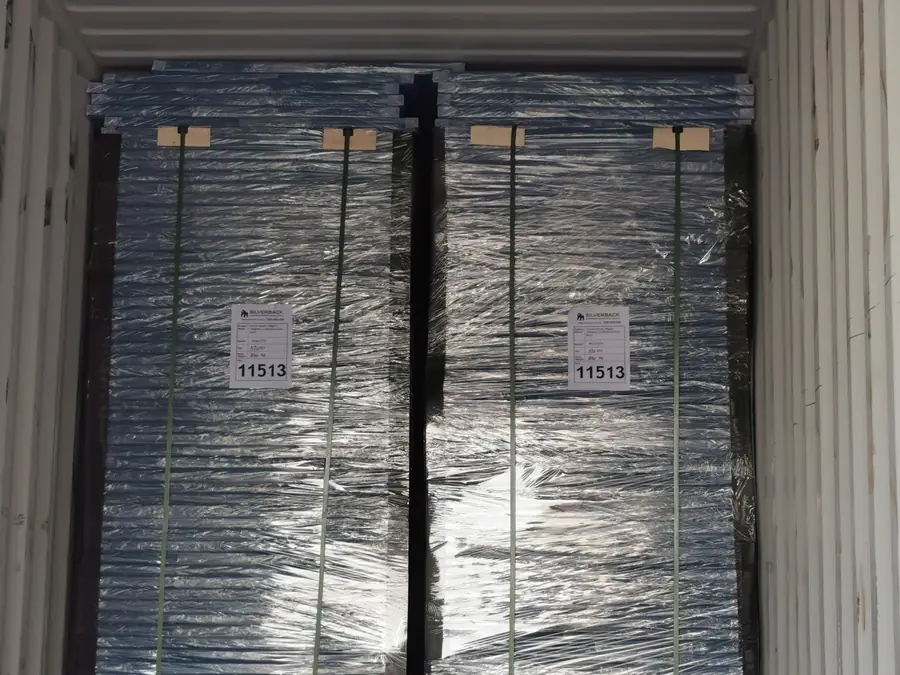 Finished sheet stacked in the plant before packing