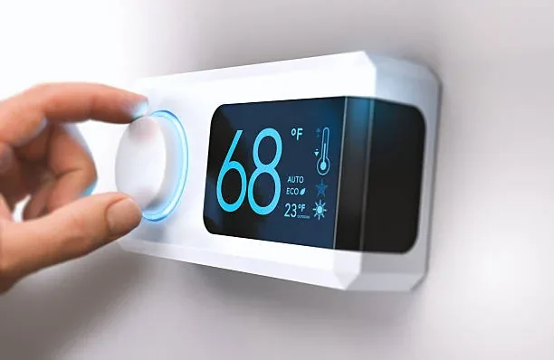 Digital temperature display showing a controlled set point