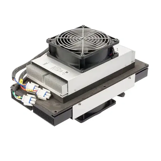 Thermoelectric assembly with heat sink and fan