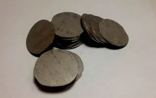 Round thermoelectric material wafers