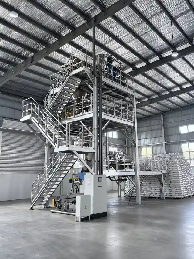 Bagging station on the production line