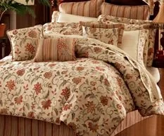 Navy and red check duvet cover set styled on a double bed