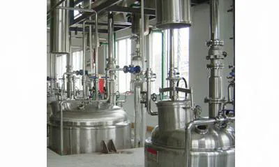 Stainless steel extraction and concentration vessels in the plant