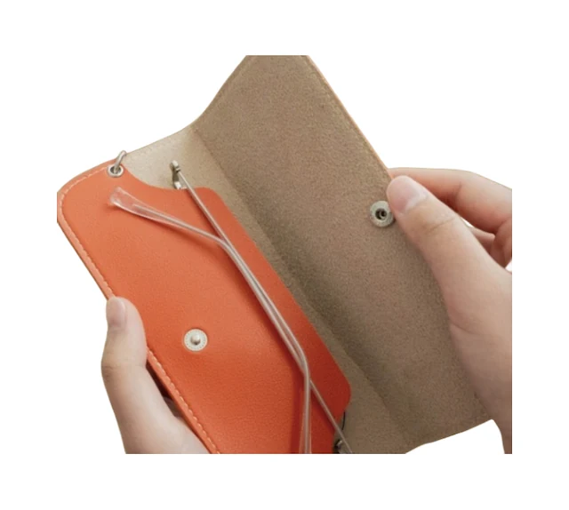 LP 2302 PU Leather Soft Pouch shown open