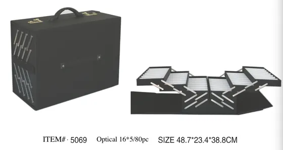 ITEM# 5069 Foldable 80-Piece Eyewear Display Case shown from the front