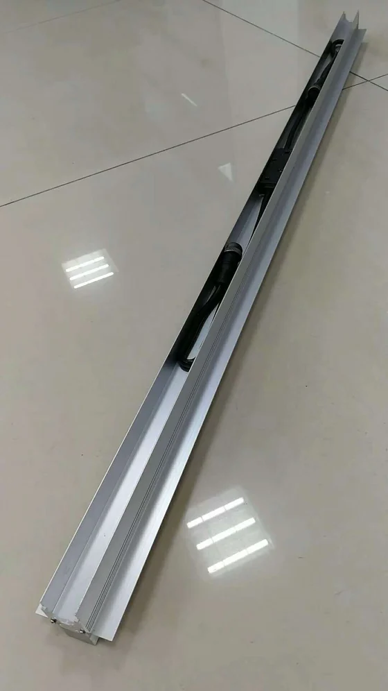 Extruded aluminium linear light profile before assembly