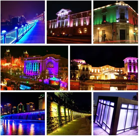 Double Line LED Wall Washer dimension drawing, connection diagram or application photo