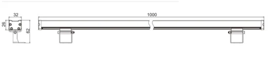 DMX512 LED Wall Washer Lights dimension drawing, connection diagram or application photo