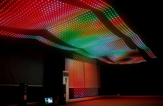 LED Transparent Mesh Display dimension drawing, connection diagram or application photo
