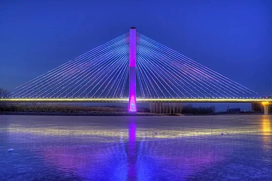 Hebei Yanchao Bridge Night View Project illustration