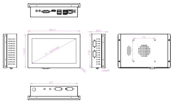7 inch panel pc