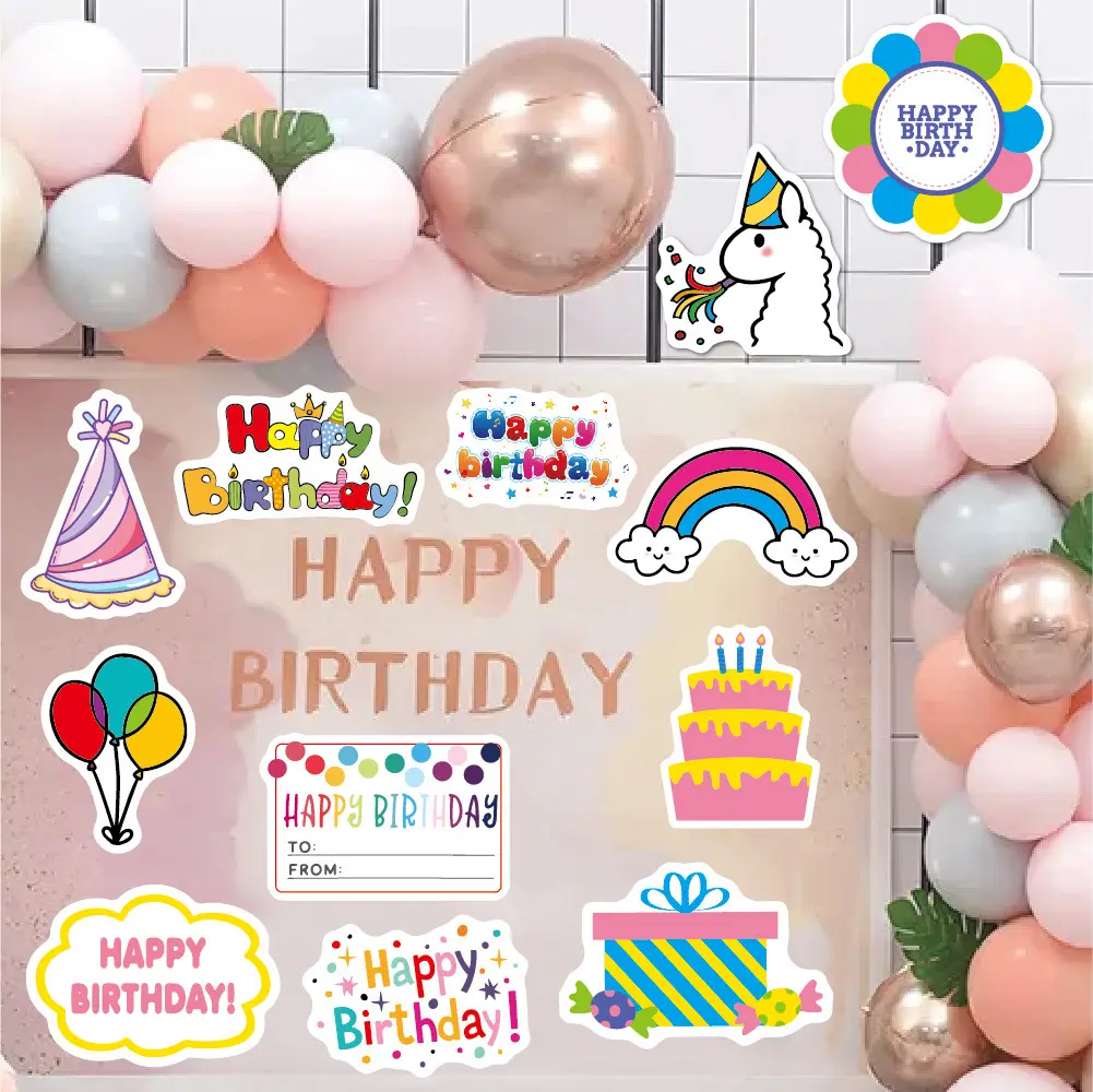 27 Birthday Stickers Cake Party Ins Wind-proof Waterproof Guitar supplied by BY Boyuan