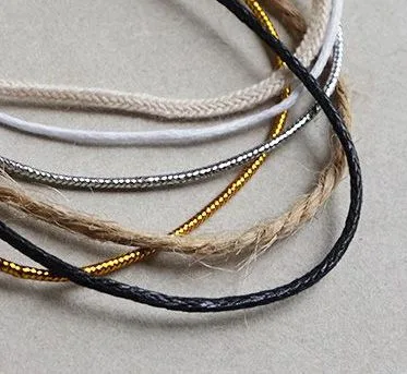 30cm Knotted Tag Rope Gold Thread Silver Hemp Wax supplied by BY Boyuan