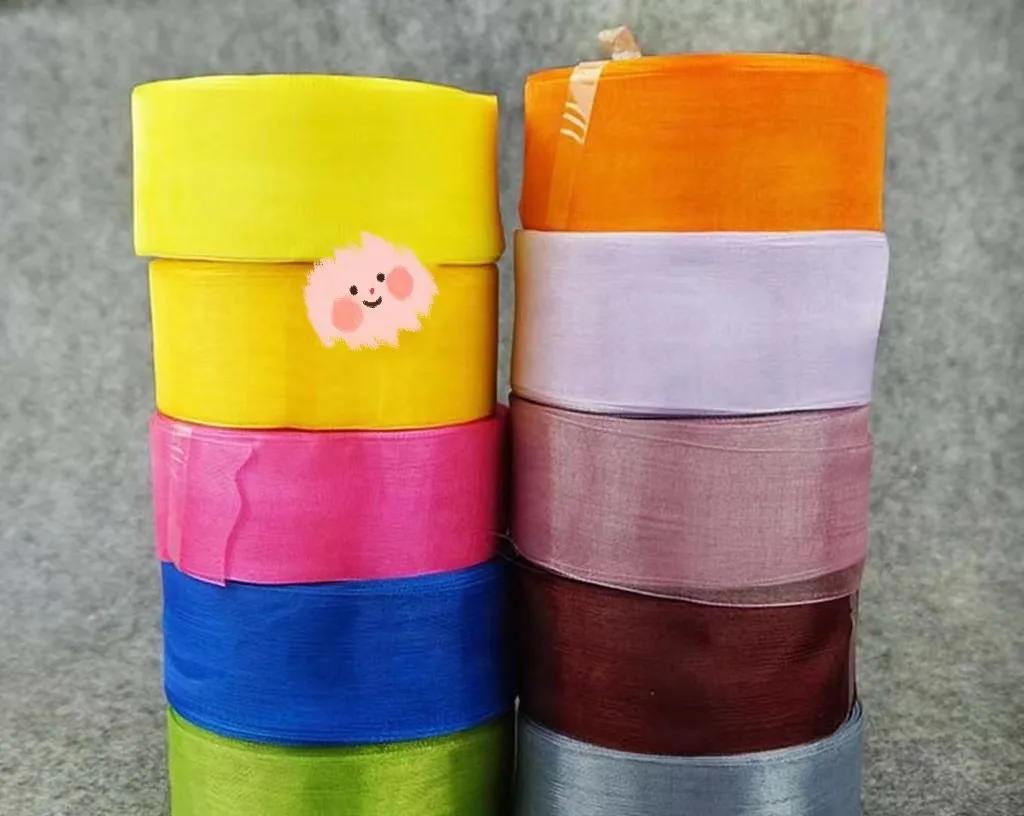 4cm Wide Transparent Snow Gauze Ribbon Christmas Party Pull supplied by BY Boyuan