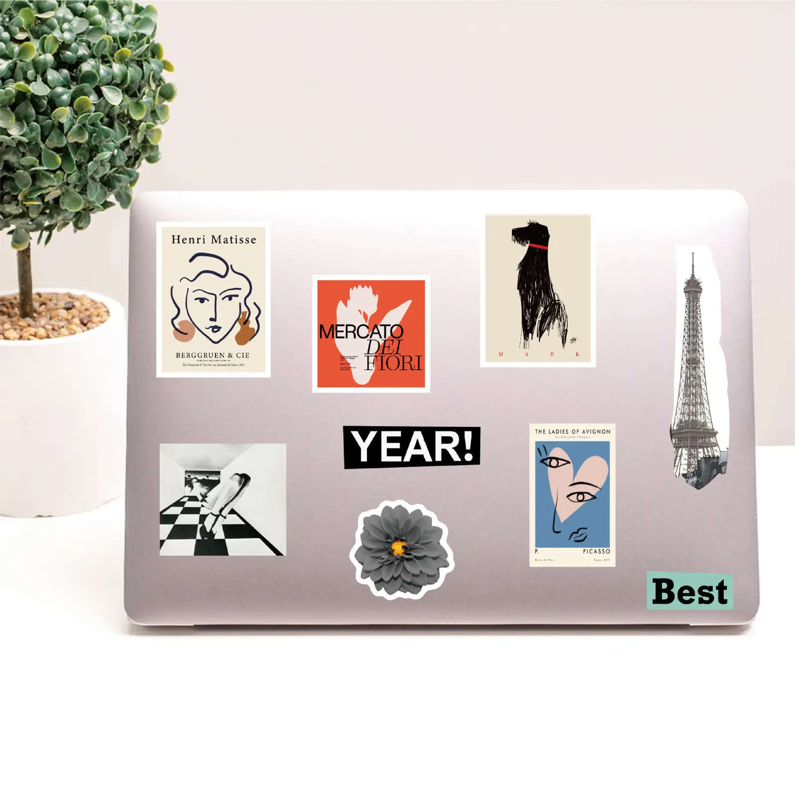 55 French Pop Art Collage Hand Book Waterproof Stickers supplied by BY Boyuan