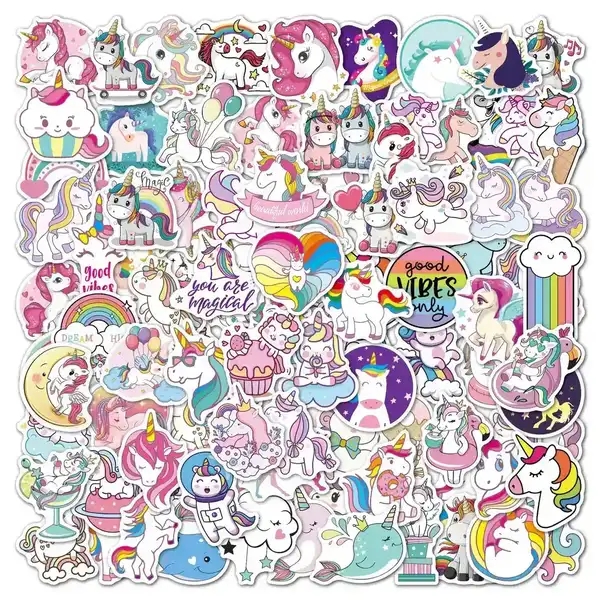 600 Cute Unicorn Colomi Cartoon Stickers Graffiti Waterproof Luggage supplied by BY Boyuan
