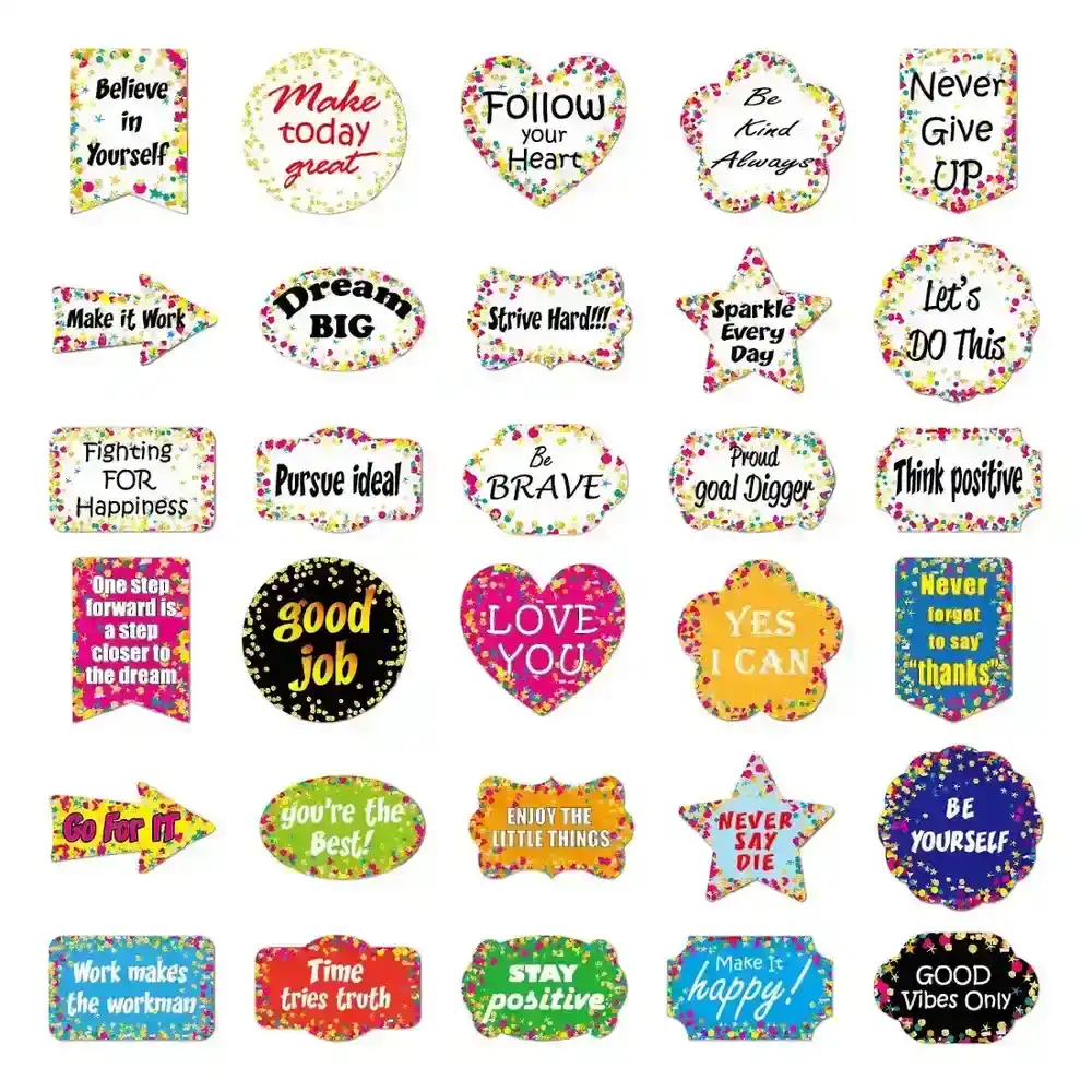 Back-to-school Sticker Waterproof Student Graffiti Inspirational English Phrase supplied by BY Boyuan