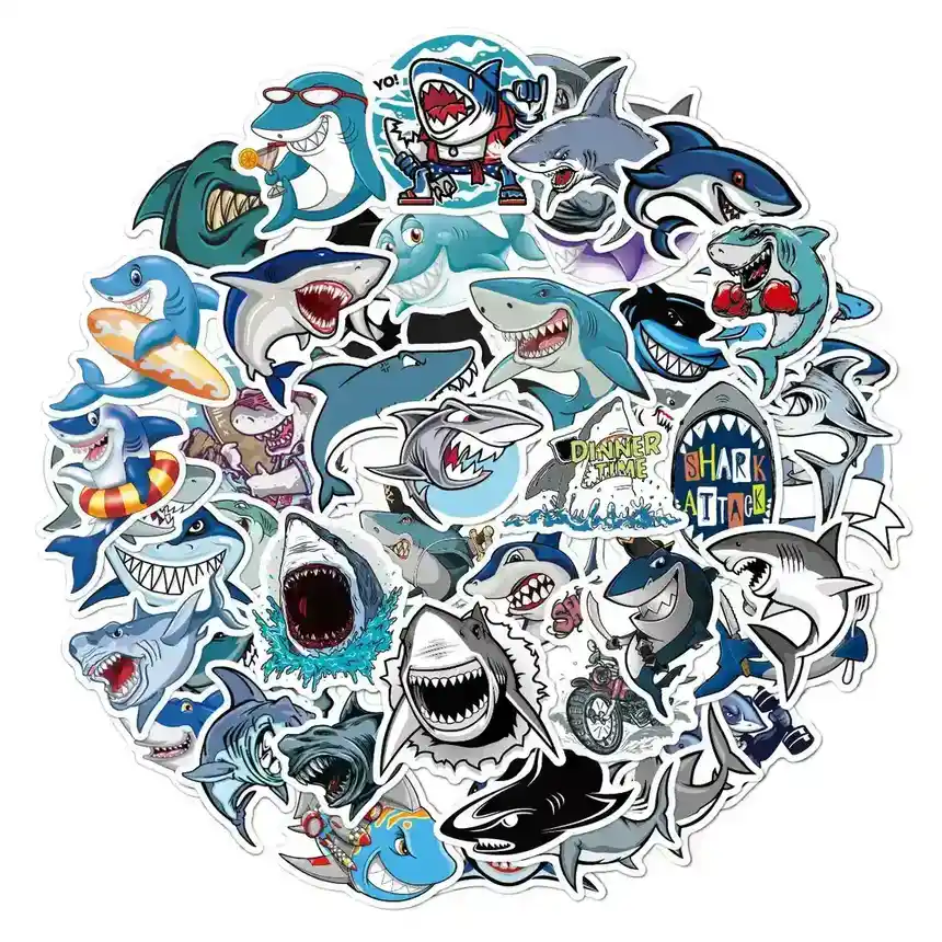 Sea Creature Sticker Cartoon Suitcase Children Skateboard Refrigerator Anti-graffiti supplied by BY Boyuan