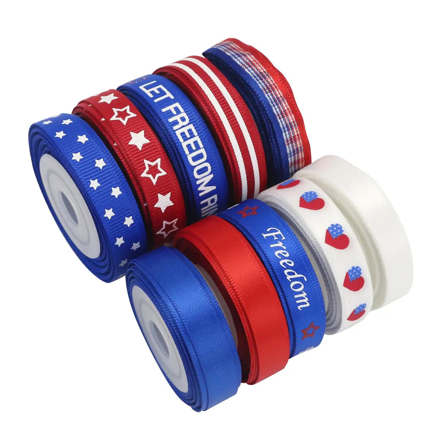 American Star Stripe Ribbon Swallowtail Bow Hair Ring Independence supplied by BY Boyuan