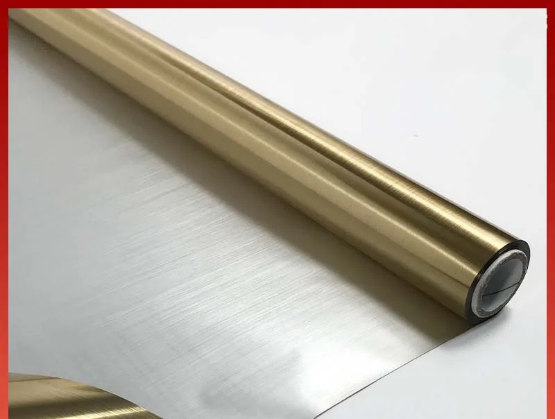 Bronzing Material Paper-plastic Dual-use High-grade Wire Drawing Gold Paper supplied by BY Boyuan