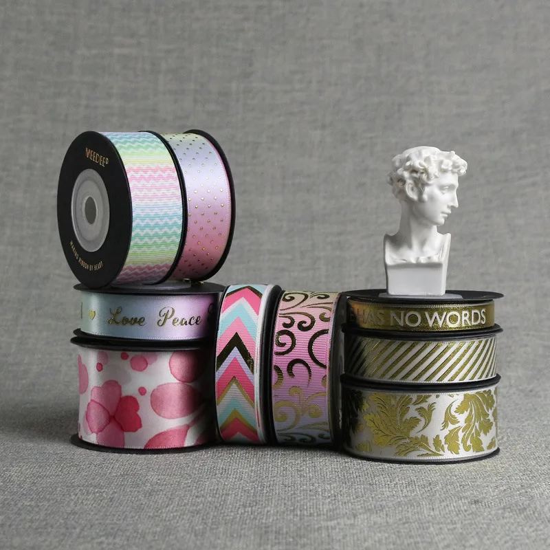 Bronzing Printing Ribbon Hair Accessories Bow Flower Handmade Material supplied by BY Boyuan