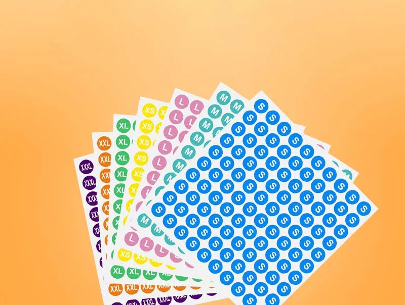 Color Dot Self-adhesive Label Clothes Size Round Seal Sticker supplied by BY Boyuan