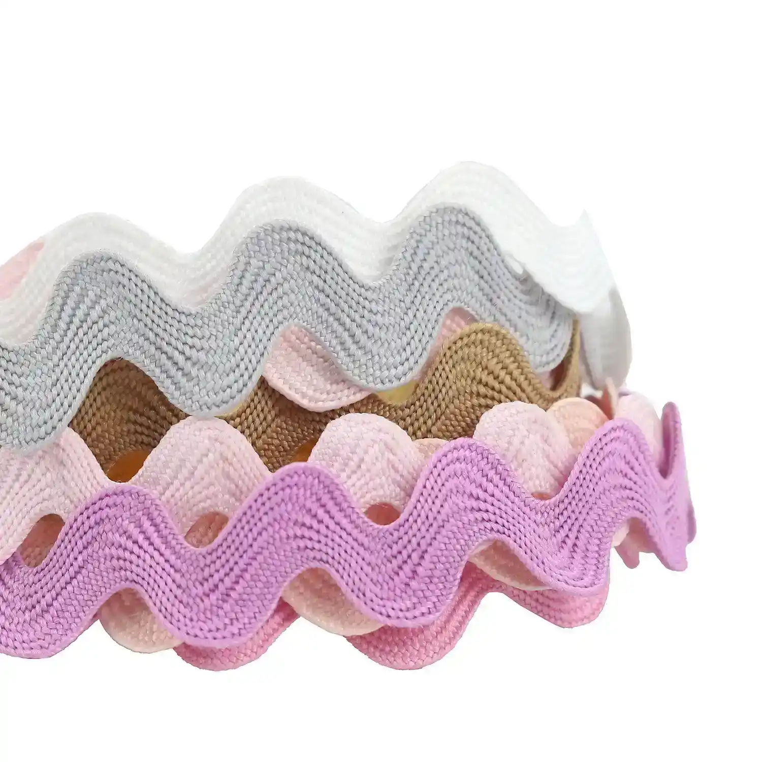 Color Polyester 8mm Wavy Jacquard Ribbon Home Textile Curved supplied by BY Boyuan