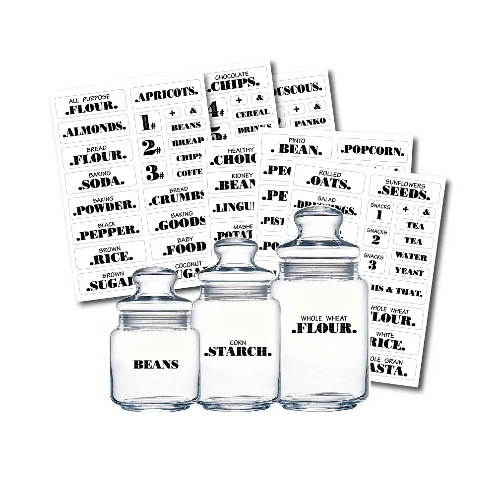 132 Pieces of Creative Transparent Waterproof Kitchen Sticker Pantry supplied by BY Boyuan