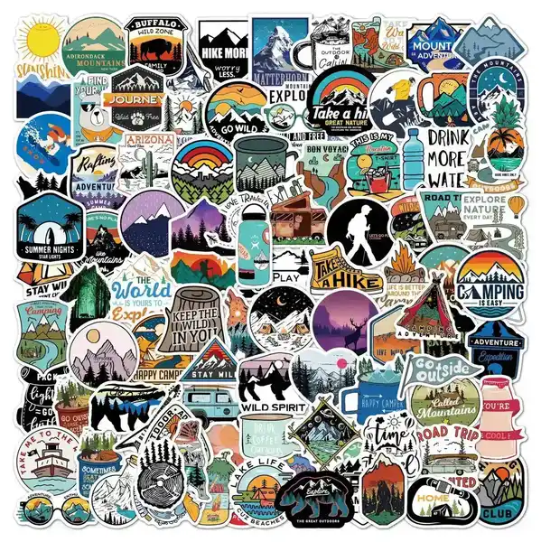 Camping Stickers 100 Waterproof Luggage Outdoor supplied by BY Boyuan