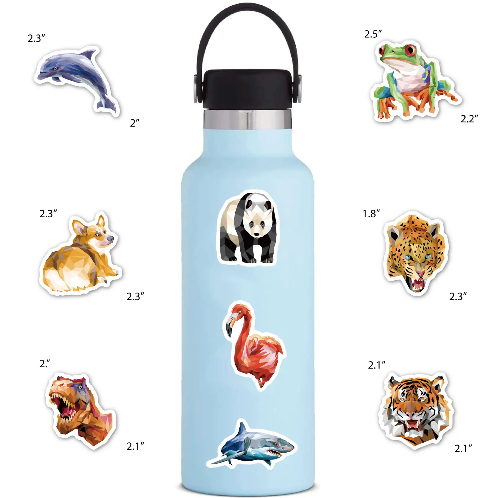 Original 50 Animal Graffiti Low-poly Art PVC Luggage Stickers supplied by BY Boyuan