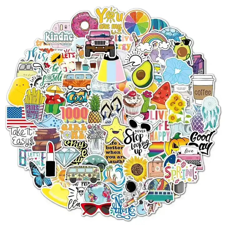 Small Fresh Stickers 100 Cartoon Travel Waterproof Skateboard Guitar supplied by BY Boyuan