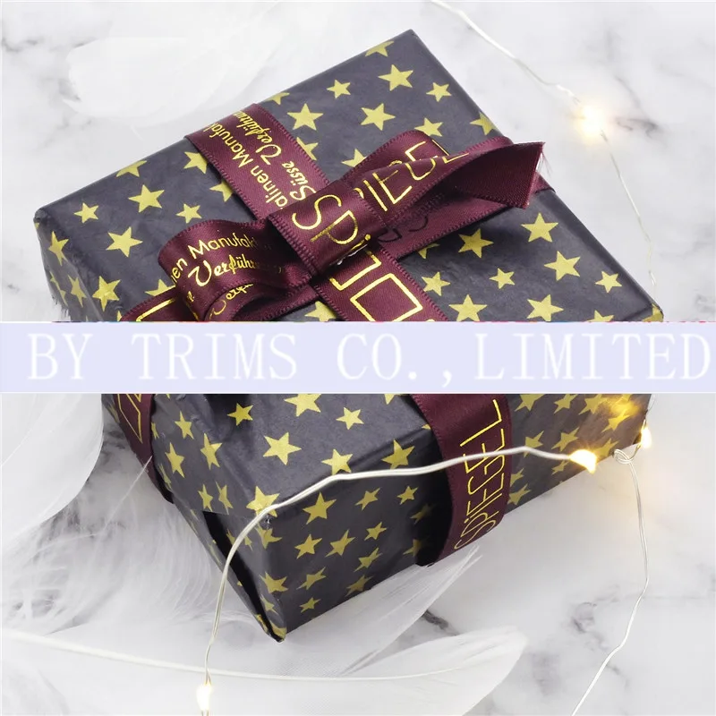 Decorative Ribbon Printing Logo Thread Belt Birthday Party Gift supplied by BY Boyuan