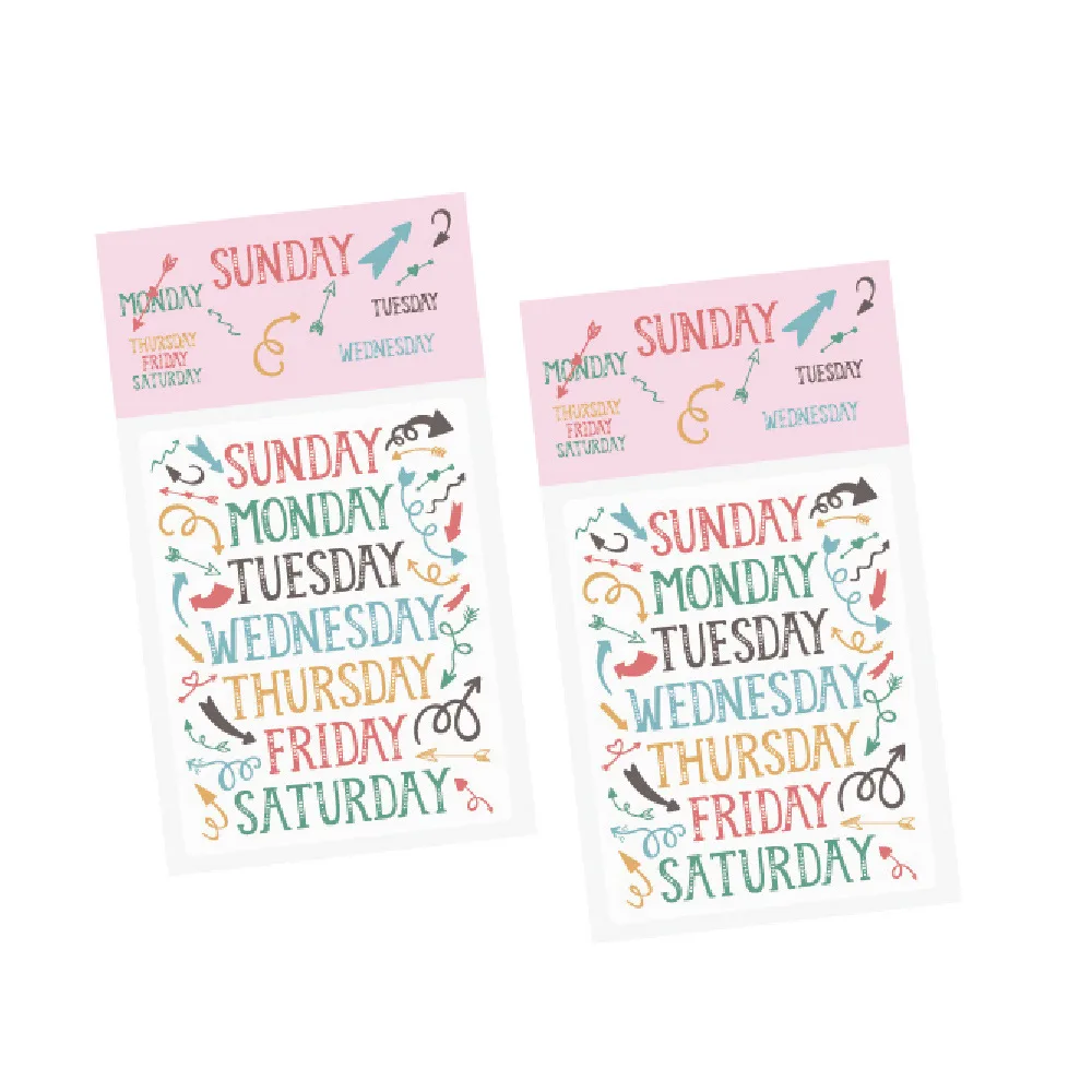 Weekly Stickers and Paper Hand-book Date Series Materials Creative supplied by BY Boyuan