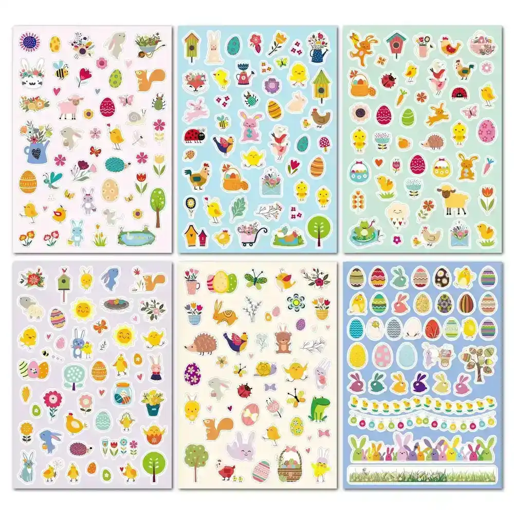 Easter Stickers Children's Party Cute Cartoon Eggs Rabbit Decor supplied by BY Boyuan