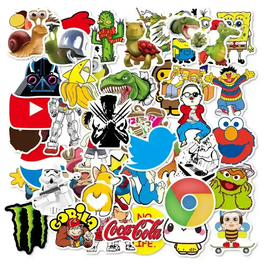 Ebay100 Non-repeatable Waterproof Removable PVC Cartoon Graffiti Guitar Skateboard supplied by BY Boyuan