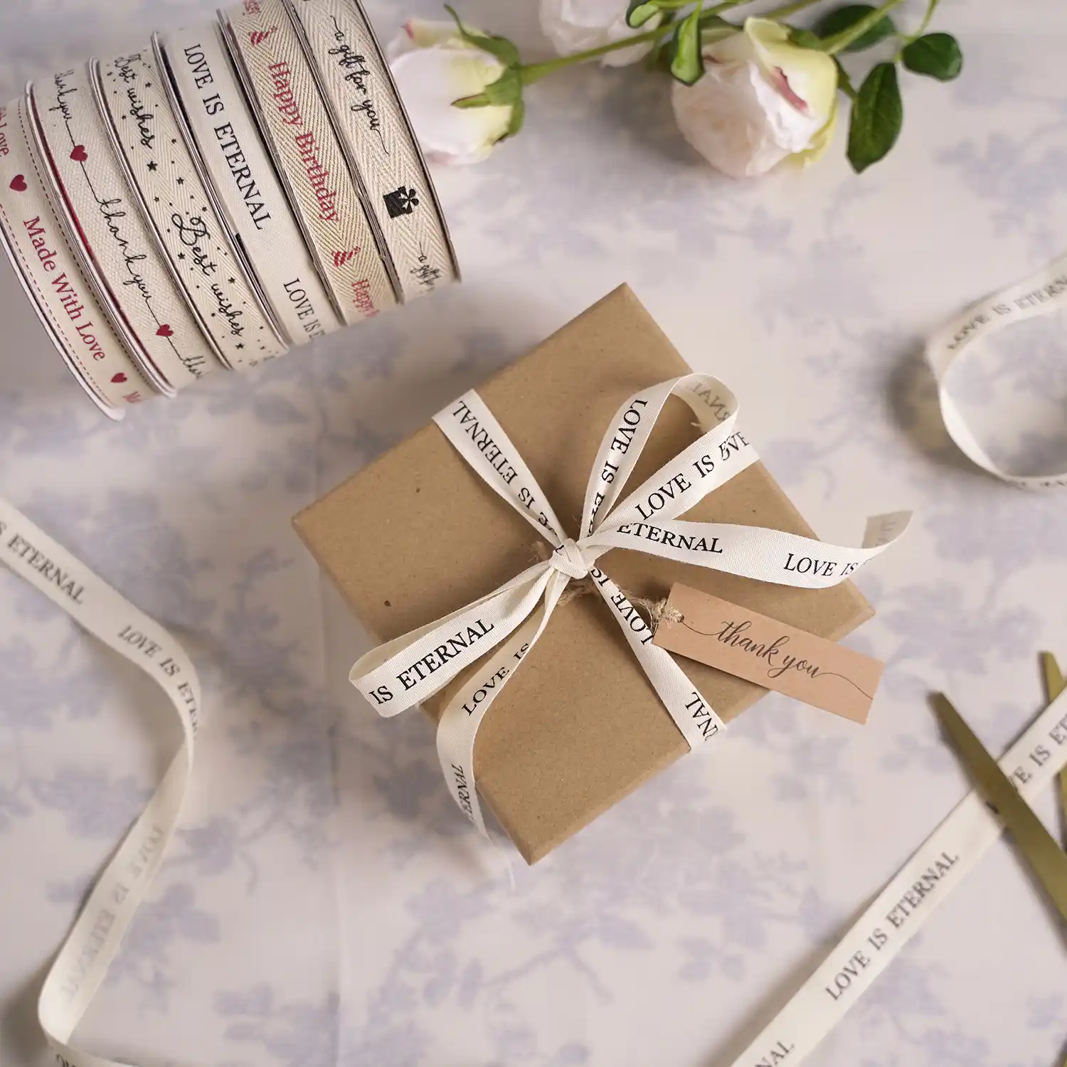 Cotton Belt Custom Logo Plain Personalized Gift Box Flower Polyester Ribbon 2 supplied by BY Boyuan
