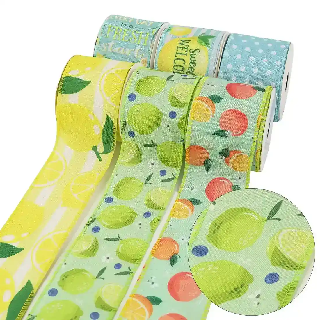 63mm Wide Summer Fruit Lemon Ribbon Festival Theme Decorative supplied by BY Boyuan