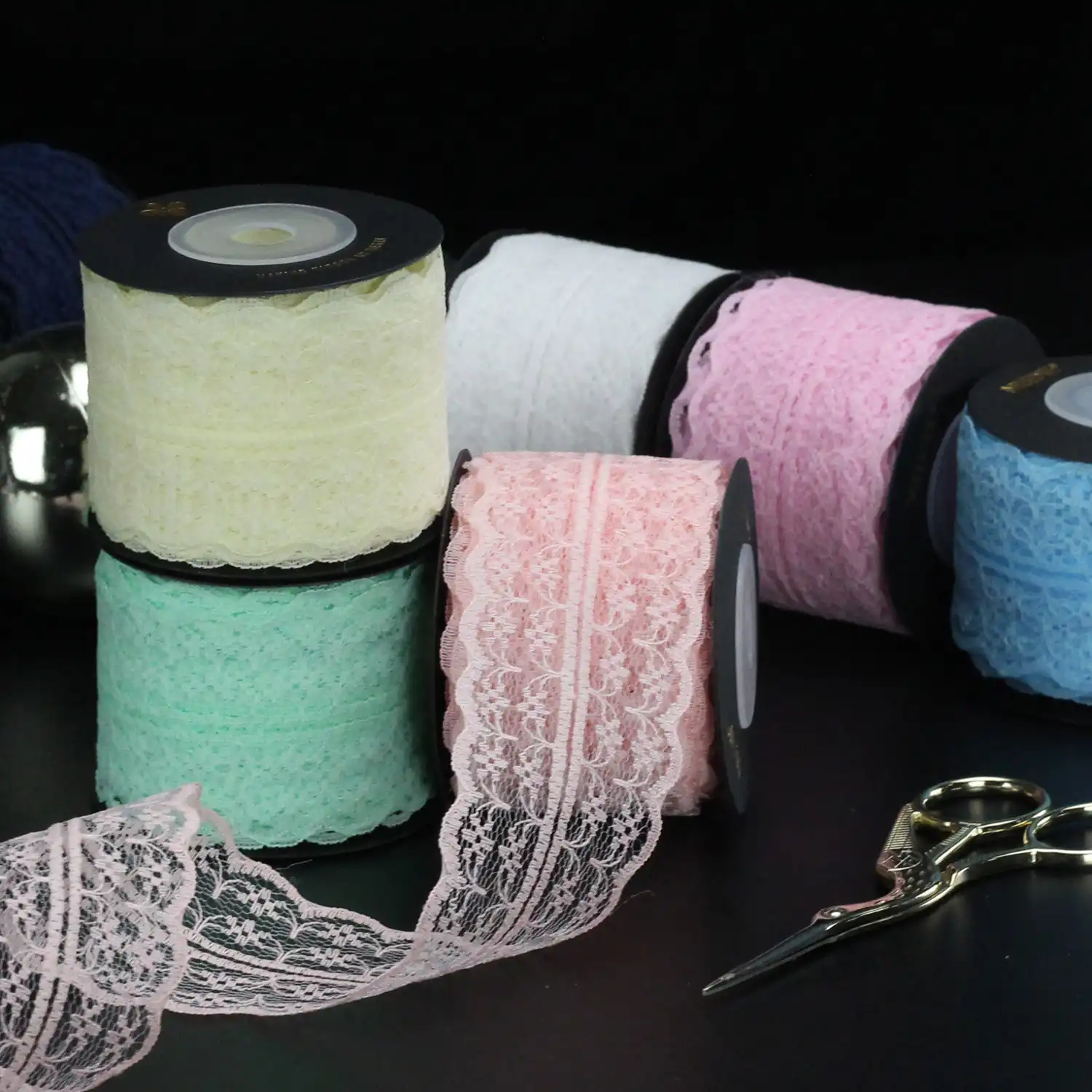 4.5cm Lace Ribbon Flower Packaging Trim Accessories Decorative supplied by BY Boyuan