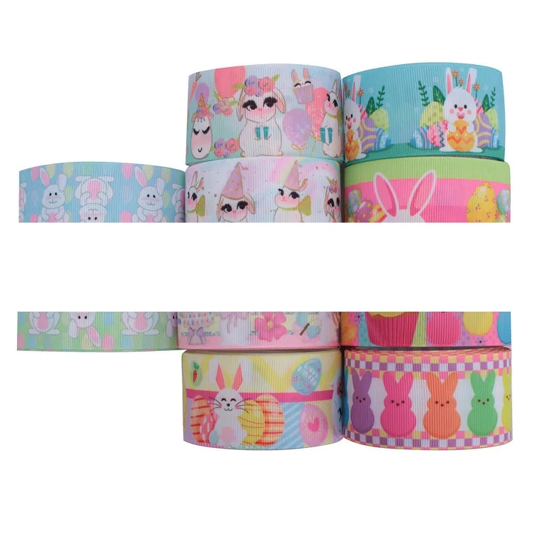 Outlet Printed Ribbed Ribbon Gift Packaging Easter Rabbit Radish supplied by BY Boyuan