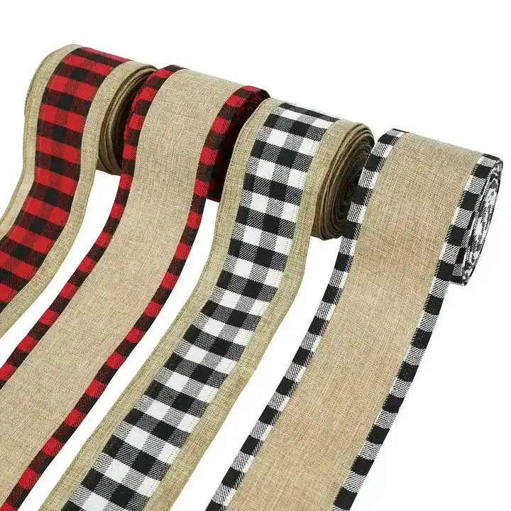 Christmas Ribbon 6.3cm Fine Linen Khao Ke Belt Festive supplied by BY Boyuan