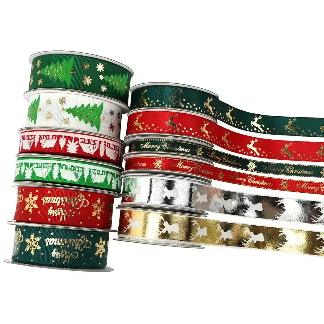 Christmas Ribbon Double-sided Thfactory Threaded Packaging Gift Accessories Decorationreaded supplied by BY Boyuan