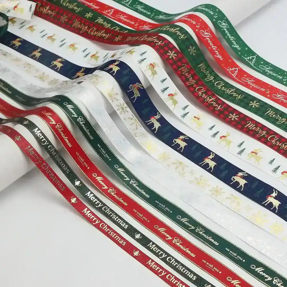 Christmas Ribbon Double-sided Threaded Packaging Gift Accessories Decoration Polyester Ribbon 6 supplied by BY Boyuan