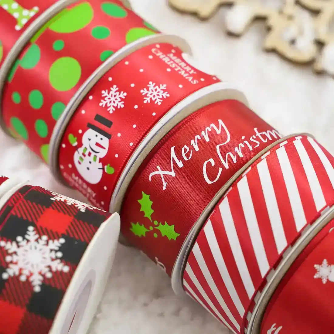 Christmas Ribbon Gift Box Packaging Accessories Decorative Polyester Ribbon 2 supplied by BY Boyuan