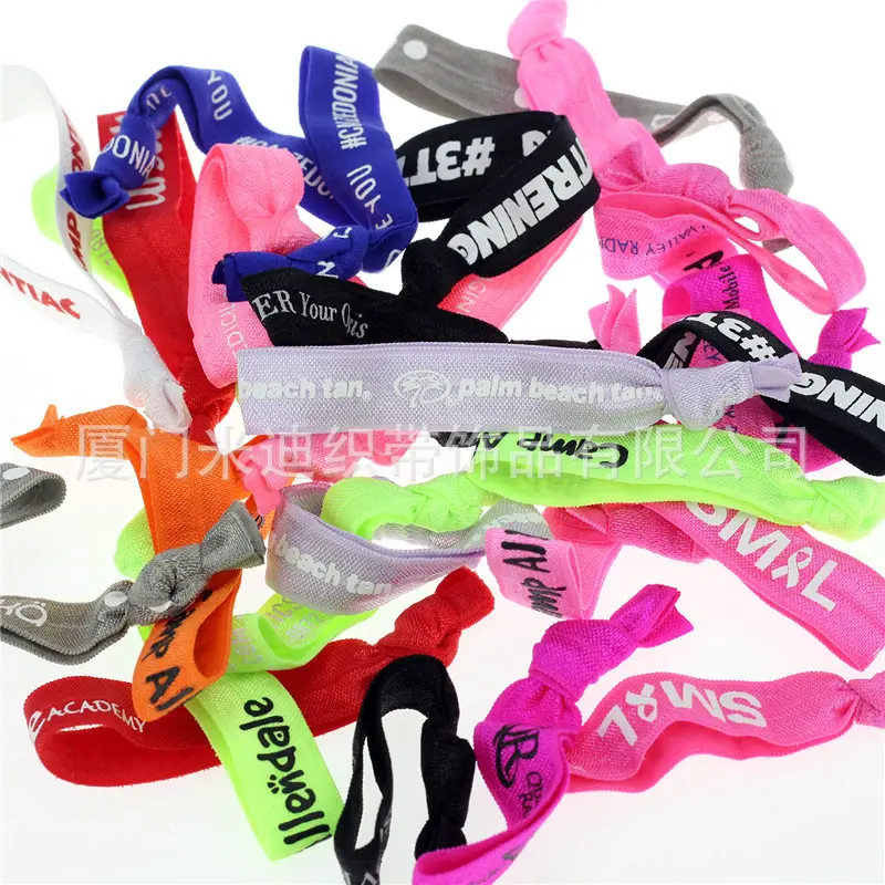 Logo One Color Brush Ink Printing Knot Hair Belt supplied by BY Boyuan